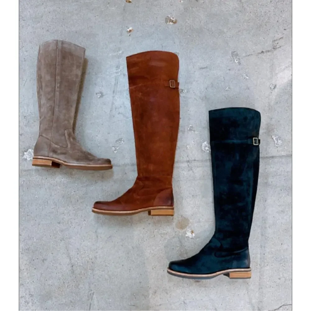 Kork-Ease Addison Over the Knee Suede Campus Riding Boot Rust 7 Distressed NEW!
